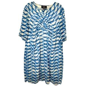 Carmakoma Blue and White Patterned Summer Dress